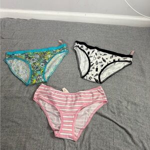 Set of Three Colorful Women's Panties